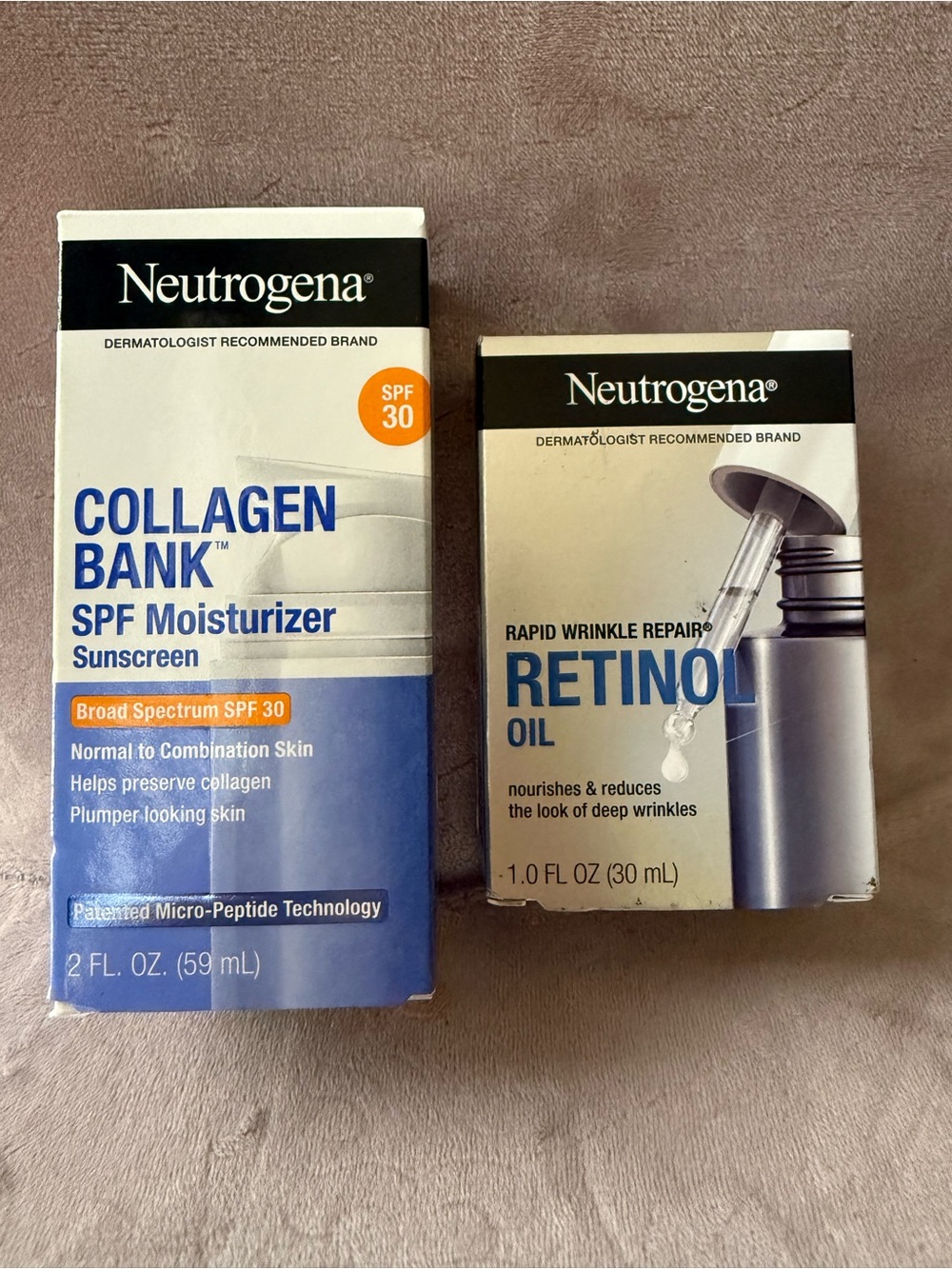 Neutrogena Collagen Bank SPF 30 Moisturizer & Retinol Oil – Blue/White